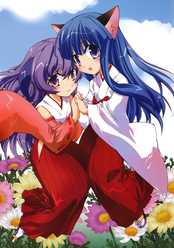 furude rika and hanyuu (higurashi no naku koro ni) drawn by suzuragi_karin