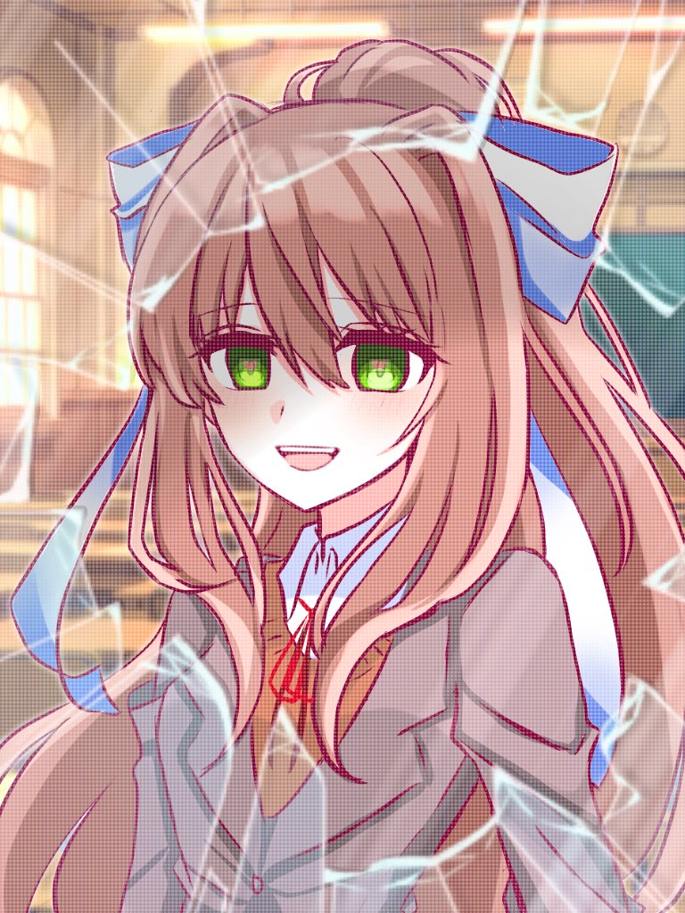 monika (doki doki literature club) drawn by kotohatoko510