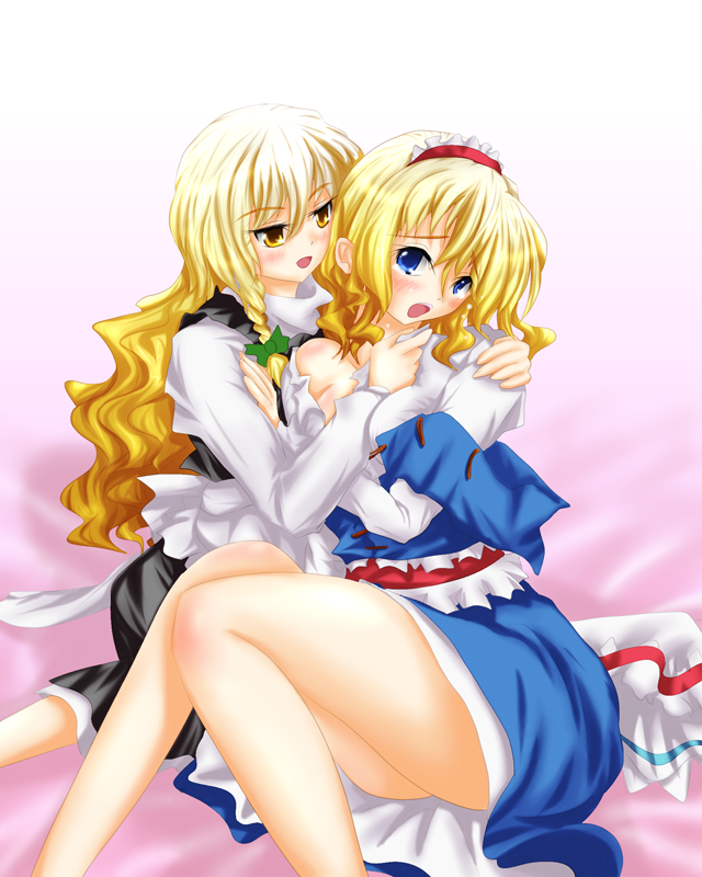 kirisame marisa and alice margatroid (touhou) drawn by akumasatan