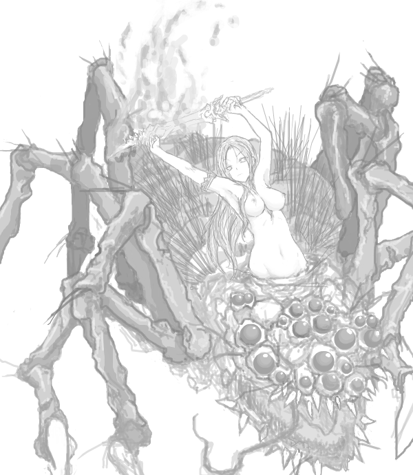 chaos witch quelaag (dark souls and 1 more) drawn by wantsupanchi!!