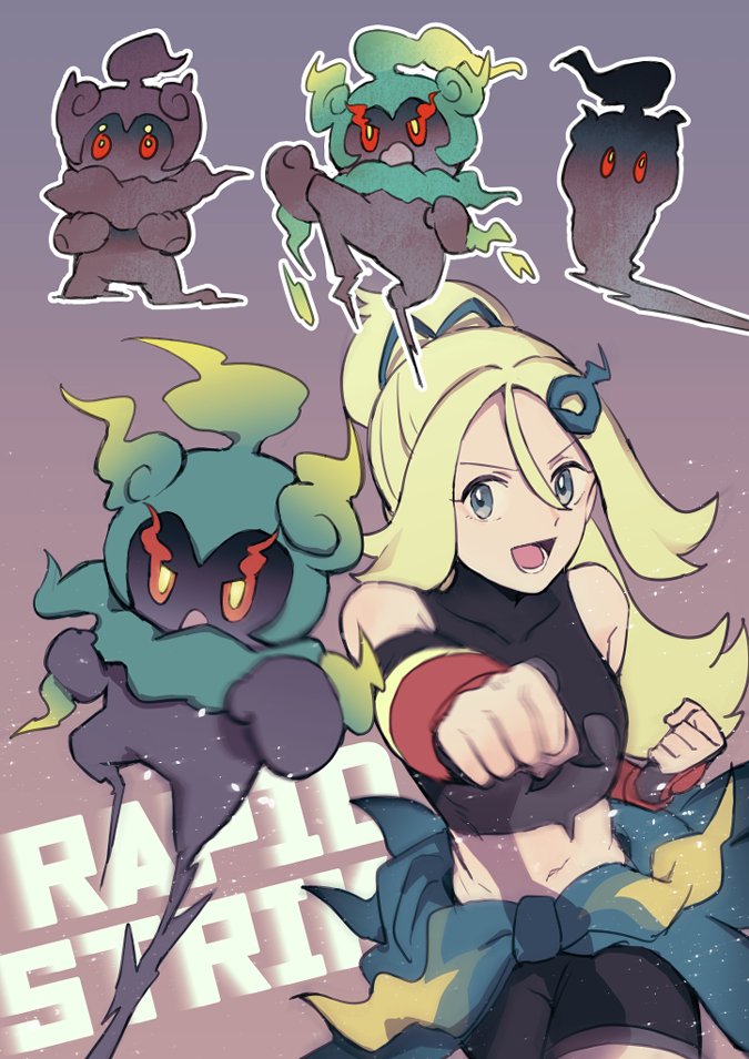 korrina and marshadow (pokemon and 1 more) drawn by chikiso