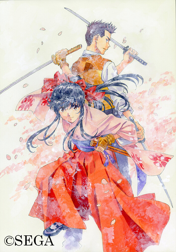 shinguuji sakura and oogami ichirou (sakura taisen and 1 more) drawn by matsubara_hidenori