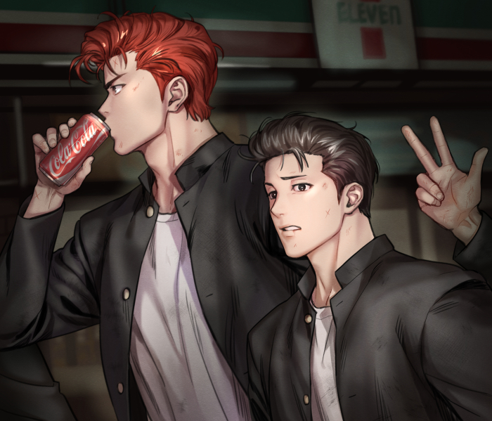 sakuragi hanamichi and mito youhei (coca-cola and 1 more) drawn by nongnol234