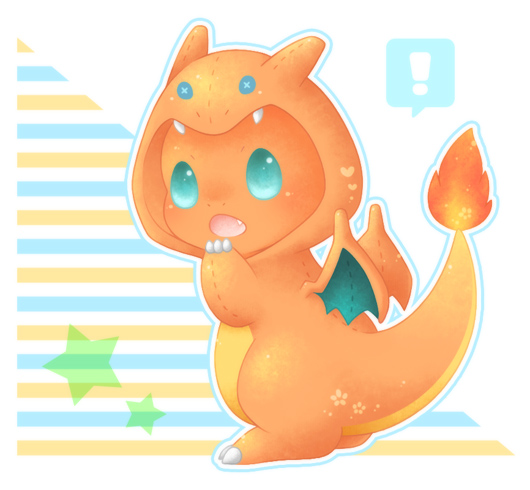 charizard and charmander (pokemon) drawn by ten'on_(amane09)