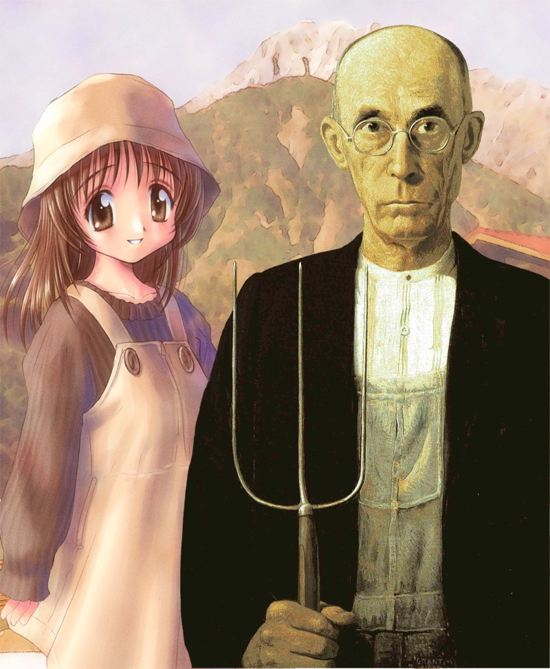 american gothic drawn by goto_p and grant_wood