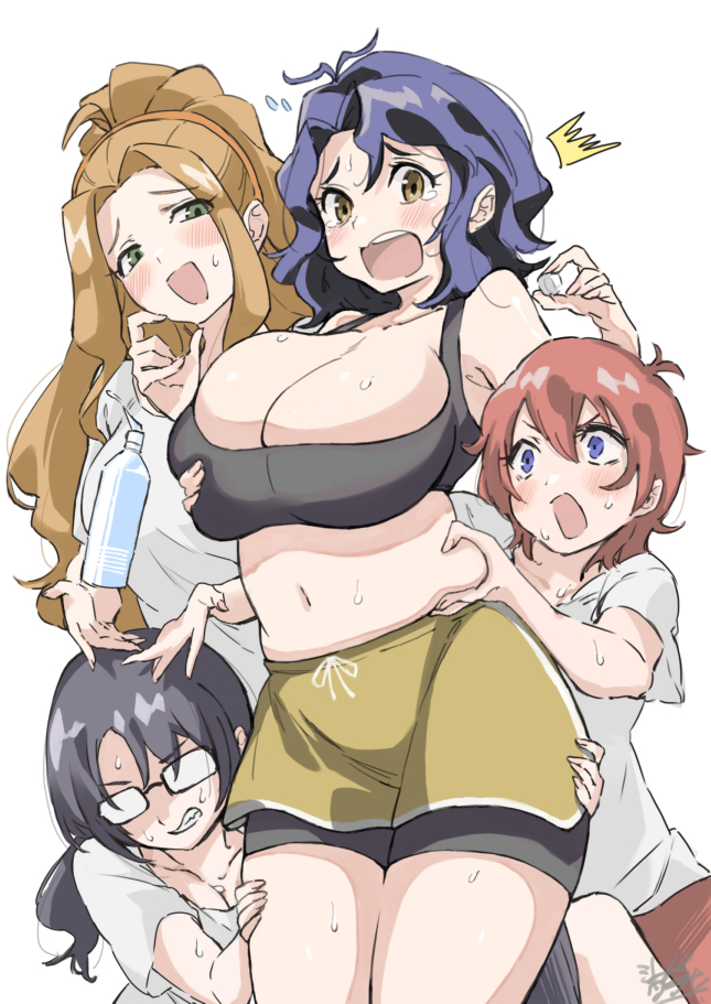 toyokawa fuka, takayama sayoko, julia, and nikaido chizuru (idolmaster and 2 more) drawn by mitogawawataru