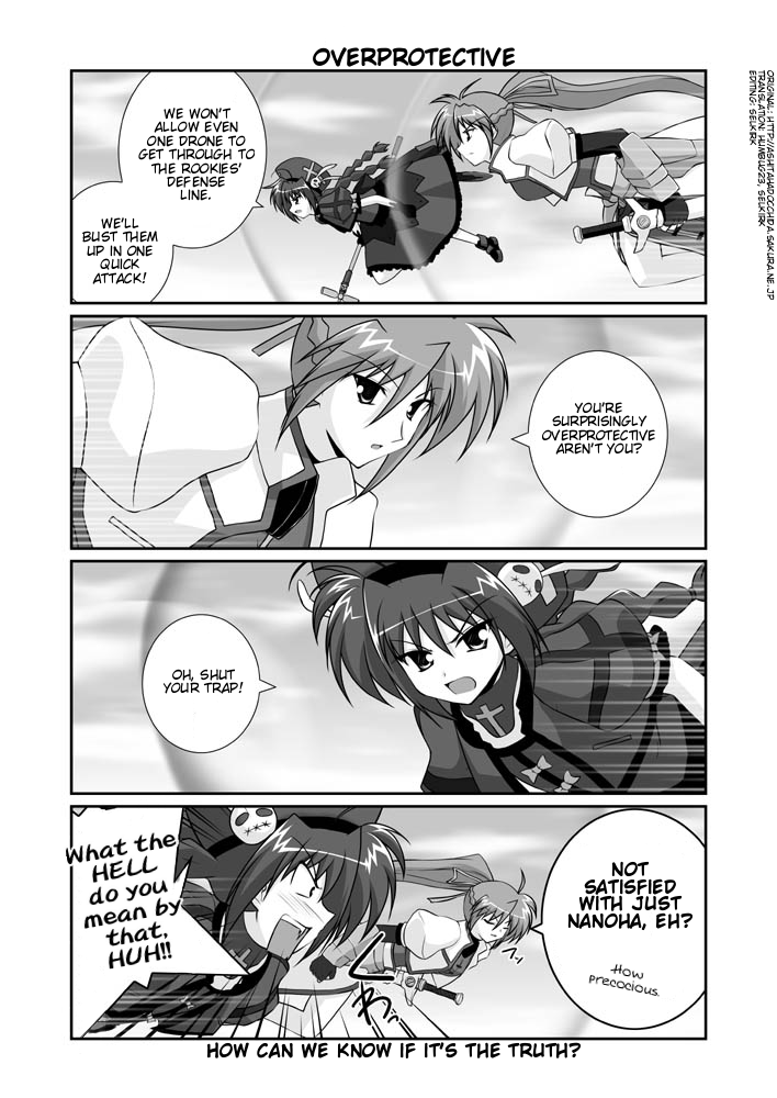 vita, signum, graf eisen, and laevatein (lyrical nanoha and 1 more) drawn by mikage_takashi