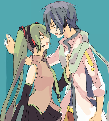 hatsune miku and kaito (vocaloid) drawn by akiyoshi_(tama-pete)