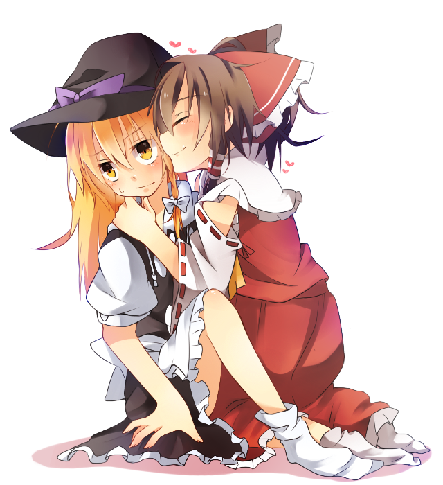 hakurei reimu and kirisame marisa (touhou) drawn by bbr_brbr