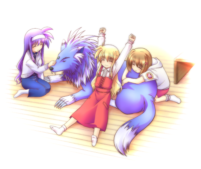 yagami hayate, arisa bunnings, tsukimura suzuka, and zafira (lyrical nanoha and 2 more) drawn by sumeragi_kou