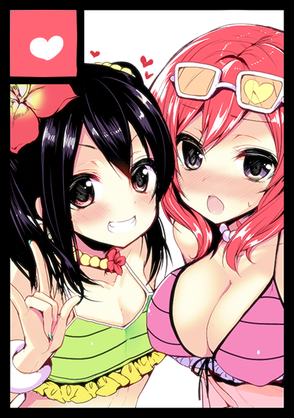 nishikino maki and yazawa nico (love live! and 1 more) drawn by ayuma_sayu