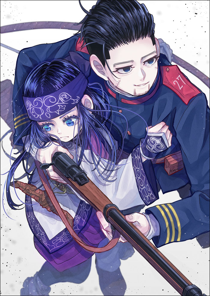 ogata hyakunosuke and asirpa (golden kamuy) drawn by 1nwe9