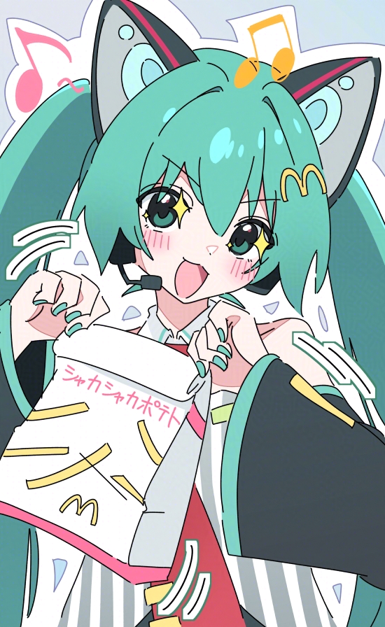 hatsune miku (vocaloid and 2 more) drawn by ixy