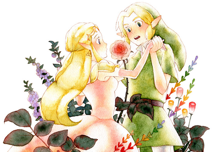 link and princess zelda (the legend of zelda and 1 more)