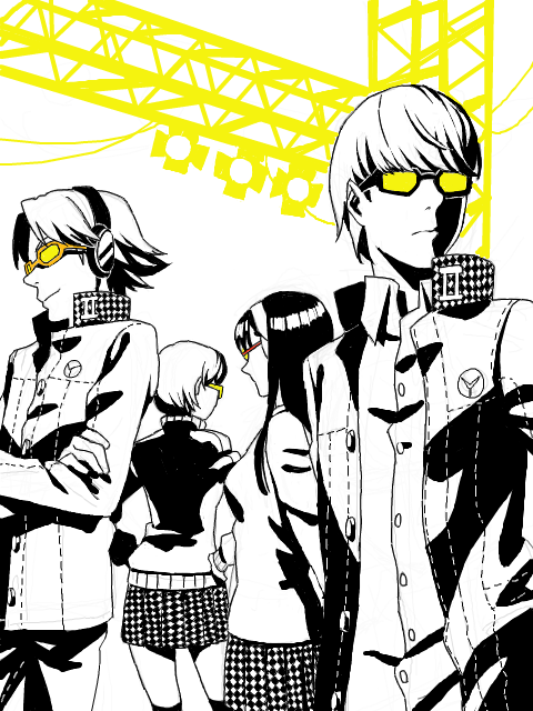 narukami yu, satonaka chie, amagi yukiko, and hanamura yousuke (persona and 1 more)