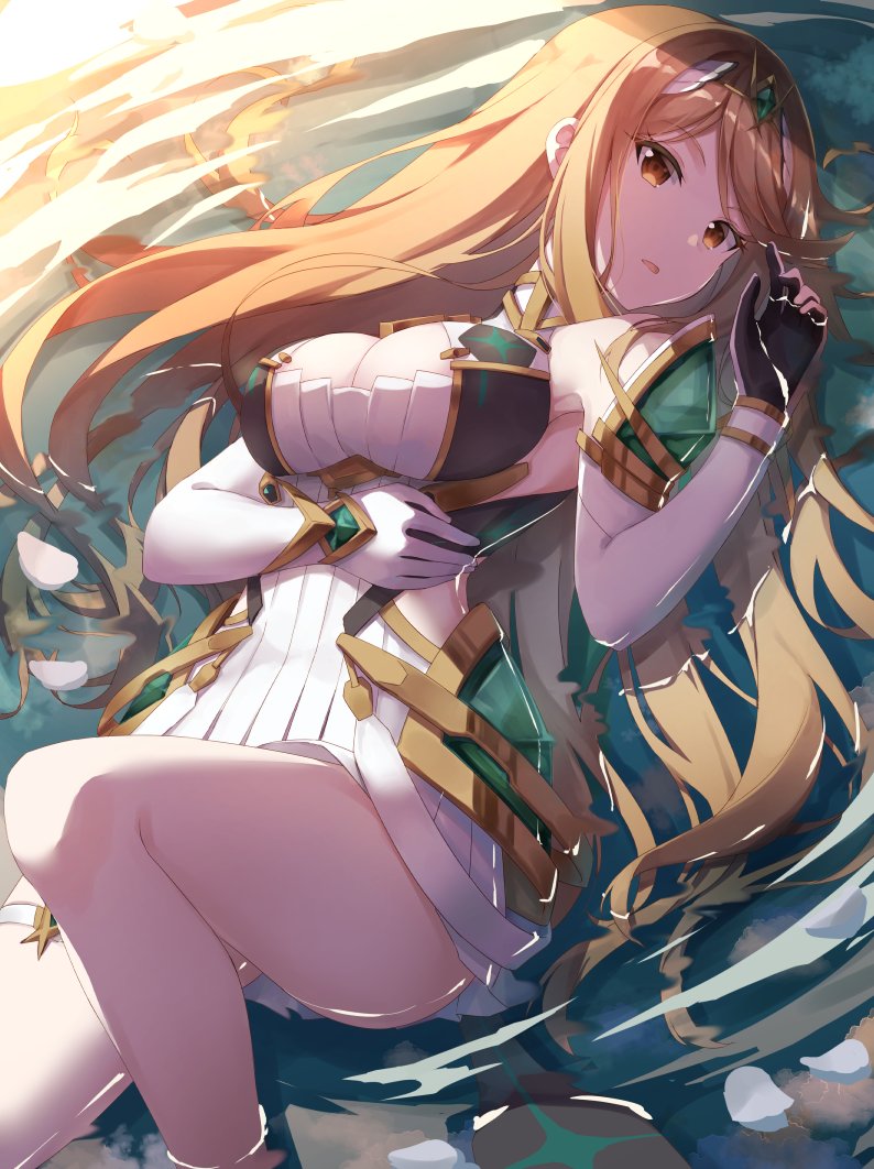 mythra (xenoblade chronicles and 1 more) drawn by .com_(bot_com1)