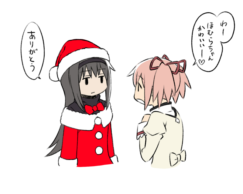 akemi homura and kaname madoka (mahou shoujo madoka magica) drawn by oda_takayuki