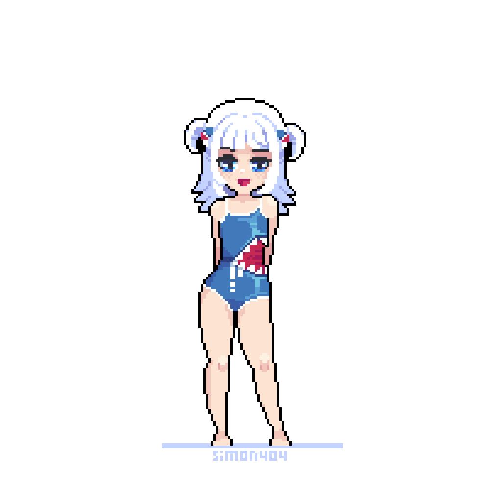 gawr gura (hololive and 1 more) drawn by sim0n404