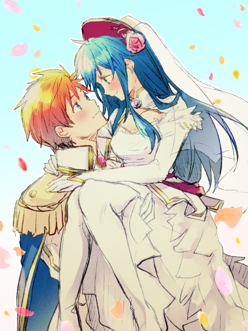 roy and lilina (fire emblem and 2 more) drawn by nishimura_(shinchinagachi)
