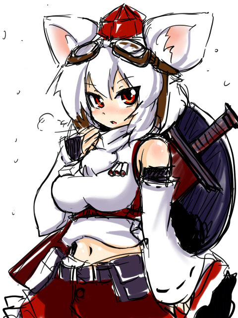 inubashiri momiji (touhou) drawn by okiraku_nikku