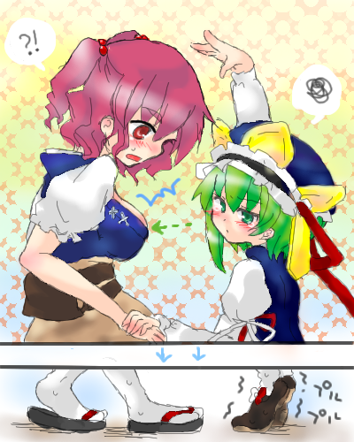 shiki eiki and onozuka komachi (touhou) drawn by takamura