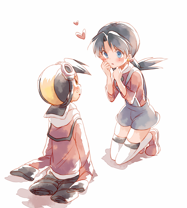 ethan and kris (pokemon and 1 more) drawn by atom_(@tom)