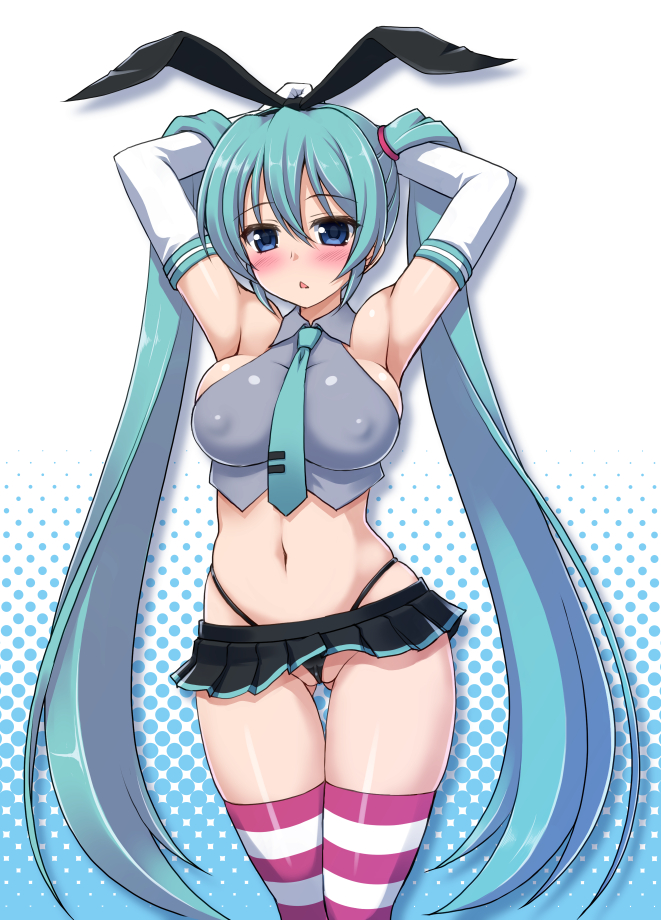 hatsune miku and shimakaze (kantai collection and 1 more) drawn by hormone_koijirou