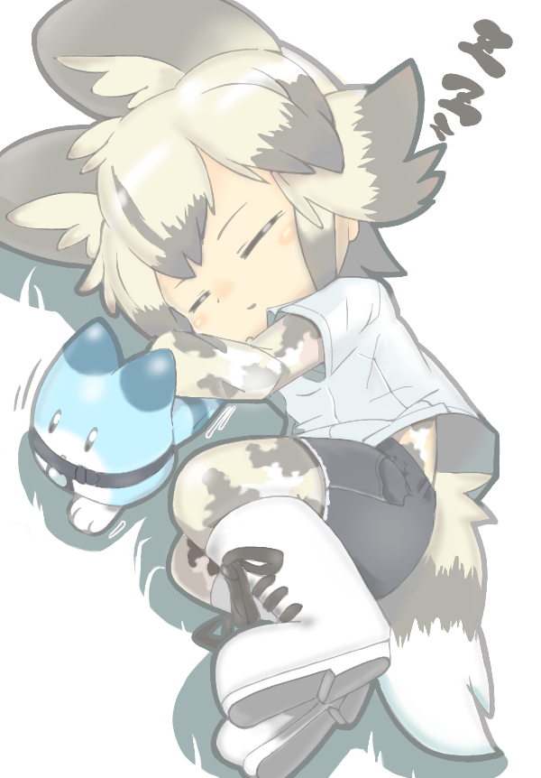 lucky beast and african wild dog (kemono friends) drawn by ategon