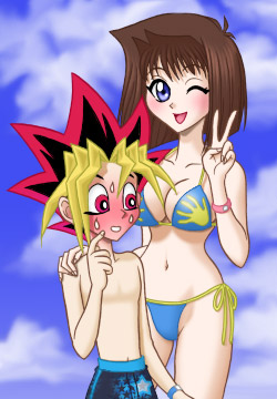 muto yugi and mazaki anzu (yu-gi-oh! and 1 more) drawn by nanda_akira
