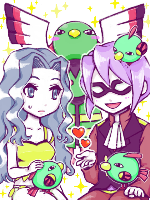 natu, karen, xatu, and will (pokemon and 1 more) drawn by yuh_(250663)