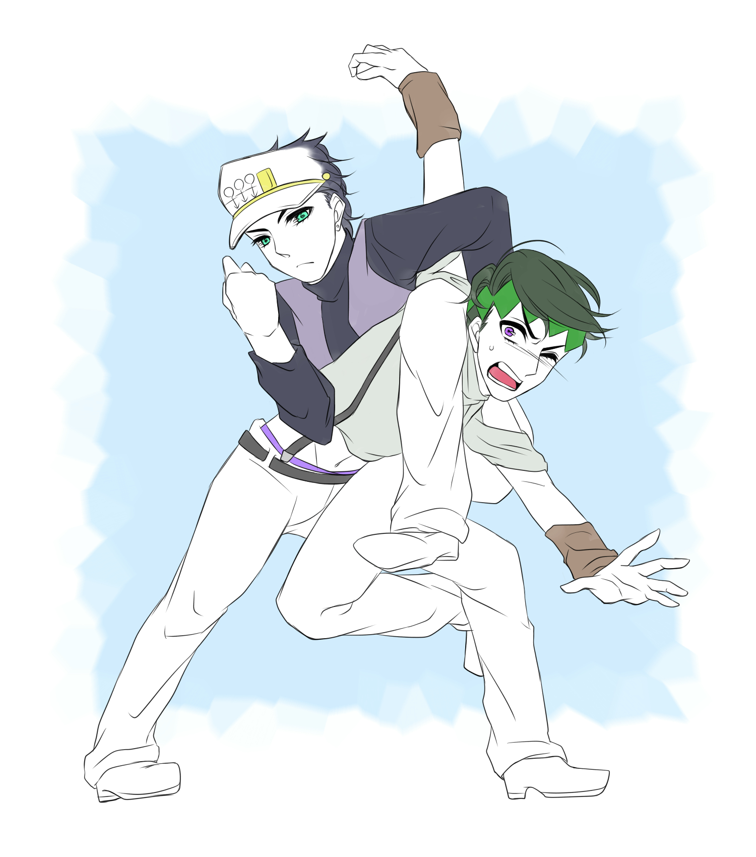 Kujo Jotaro Kishibe Rohan Kamiya Hiroshi Ono Daisuke And Sakurai Takahiro Jojo No Kimyou Na Bouken And 2 More Drawn By Foxandcat Danbooru