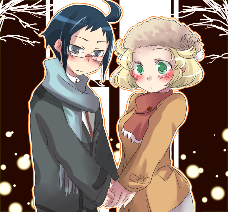 bianca and cheren (pokemon and 1 more) drawn by youden_oh