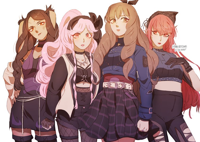 cordelia, olivia, sumia, and panne (fire emblem and 1 more) drawn by darkgreyclouds