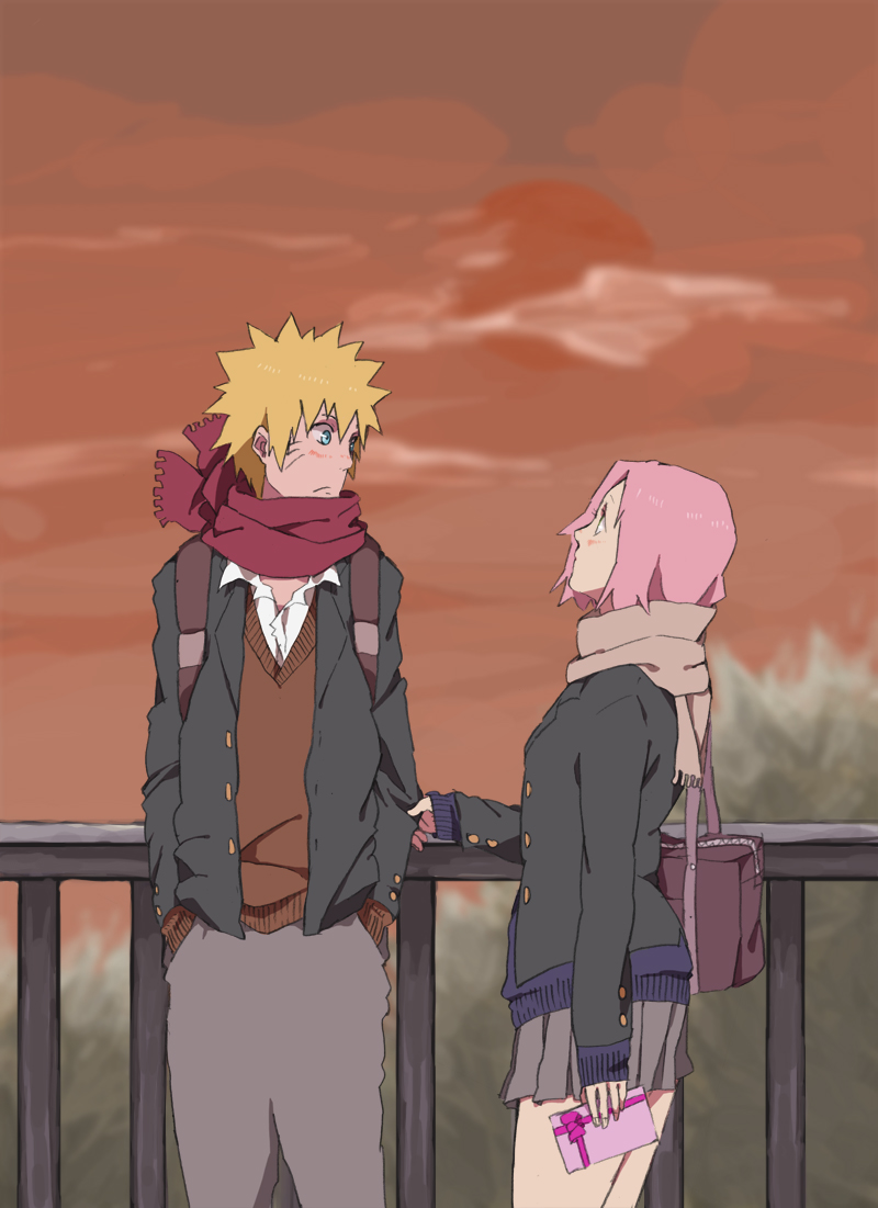 haruno sakura and uzumaki naruto (naruto and 1 more) drawn by hachie_(aaakaaa)