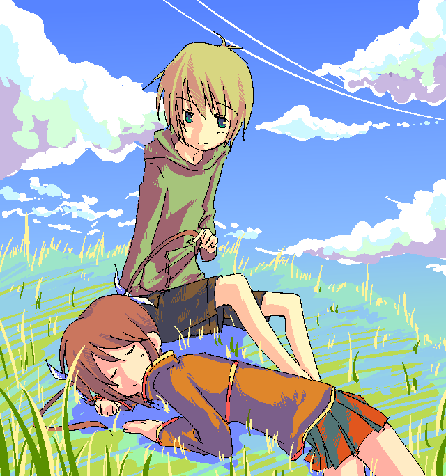 takamachi nanoha and yuuno scrya (lyrical nanoha and 1 more) drawn by tantaru