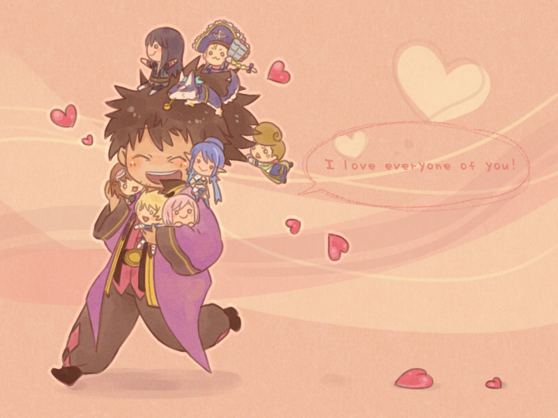 yuri lowell, estellise sidos heurassein, rita mordio, judith, raven, and 4 more (tales of and 1 more) drawn by cha_kuro_(limo)