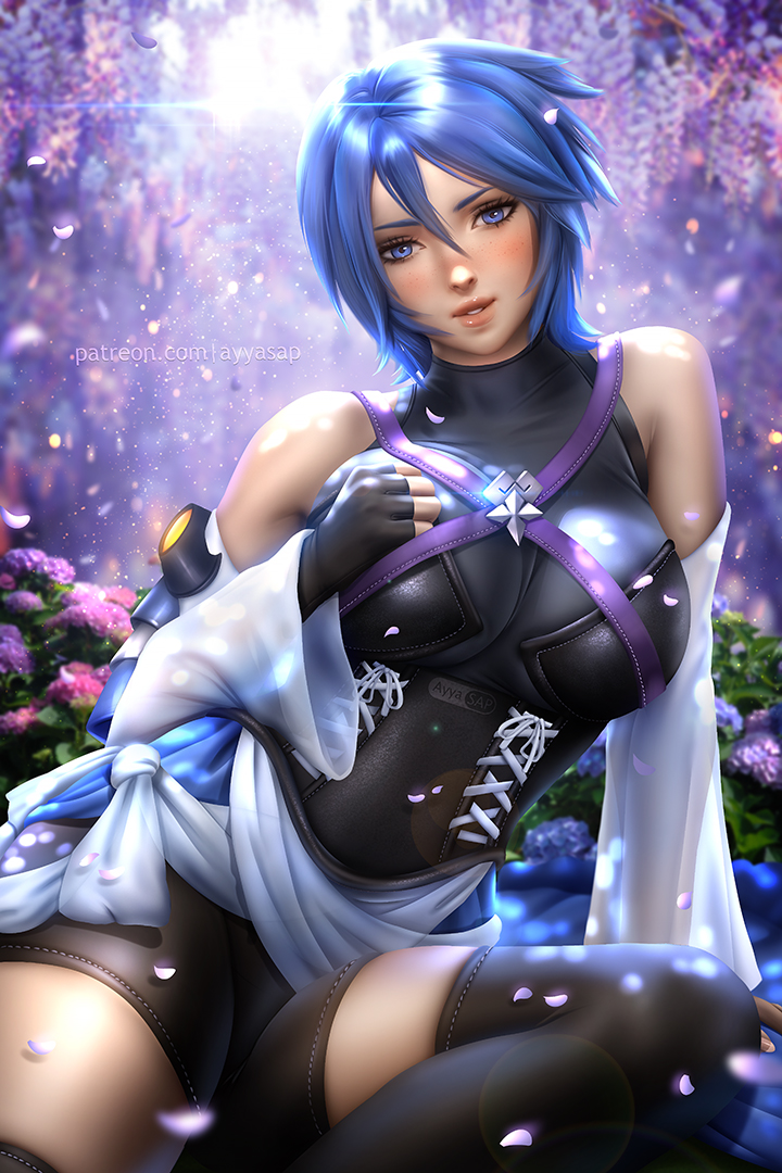 aqua (kingdom hearts and 1 more) drawn by ayya_sap