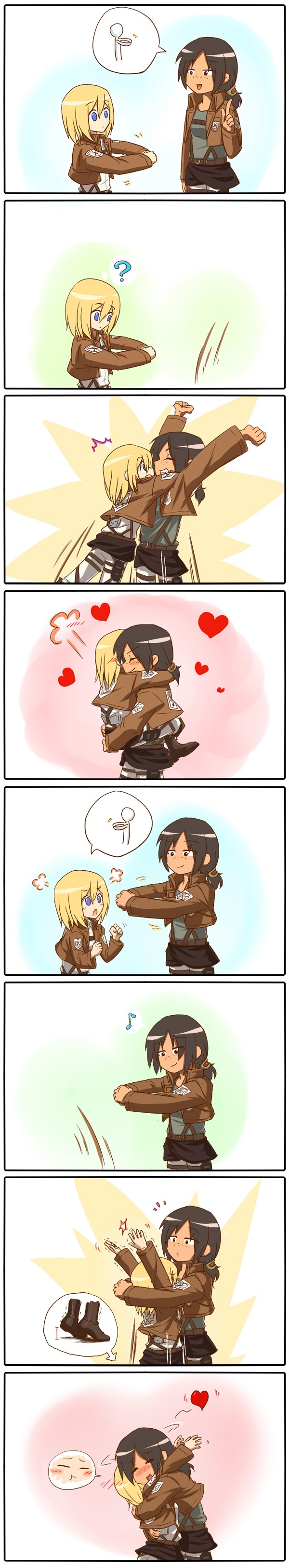 krista lenz and ymir (shingeki no kyojin) drawn by leo_19th