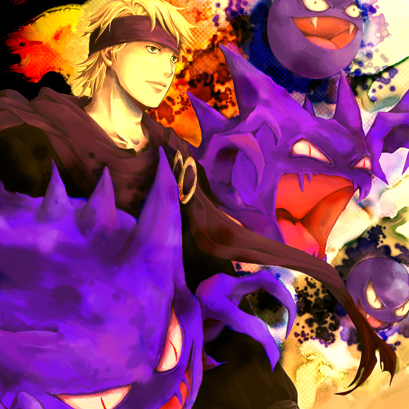 gengar, gastly, haunter, and morty (pokemon and 1 more) drawn by k_knuckle