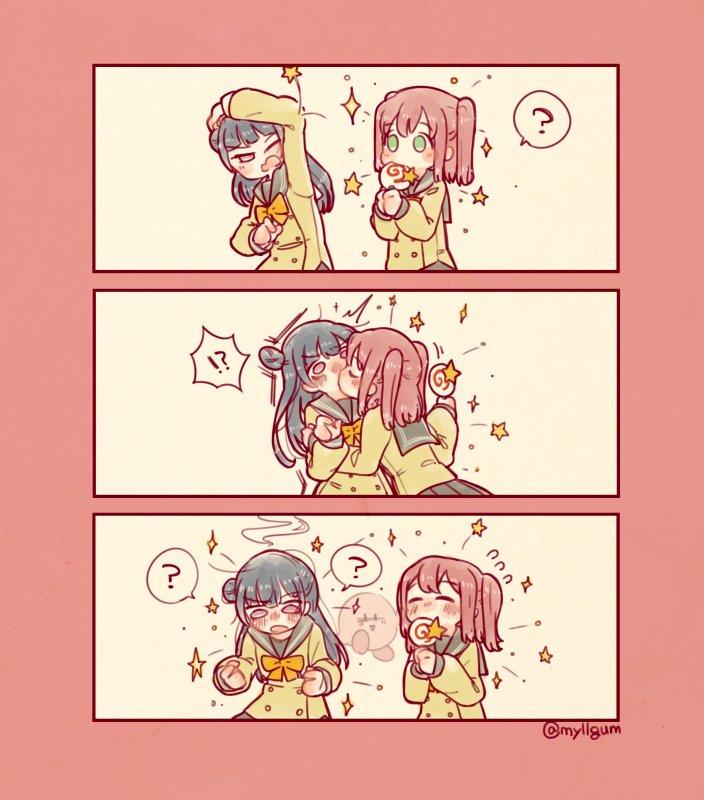 kirby, tsushima yoshiko, and kurosawa ruby (love live! and 2 more) drawn by my11gum