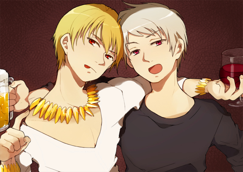 gilgamesh and prussia (fate and 3 more) drawn by re-ema
