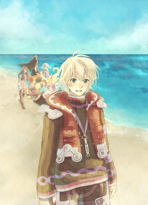 melia antiqua, shulk, riki, sharla, dunban, and 1 more (xenoblade chronicles and 1 more) drawn by kutta