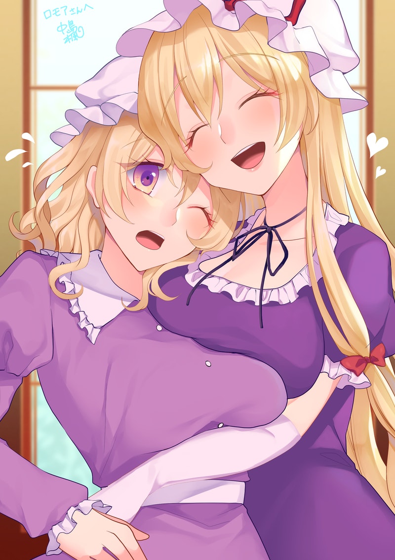 yakumo yukari and maribel hearn (touhou) drawn by kaede_(mmkeyy)