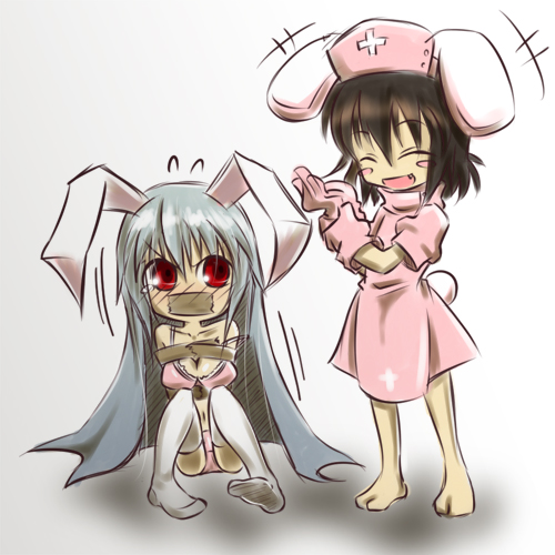 reisen udongein inaba and inaba tewi (touhou) drawn by noya_makoto