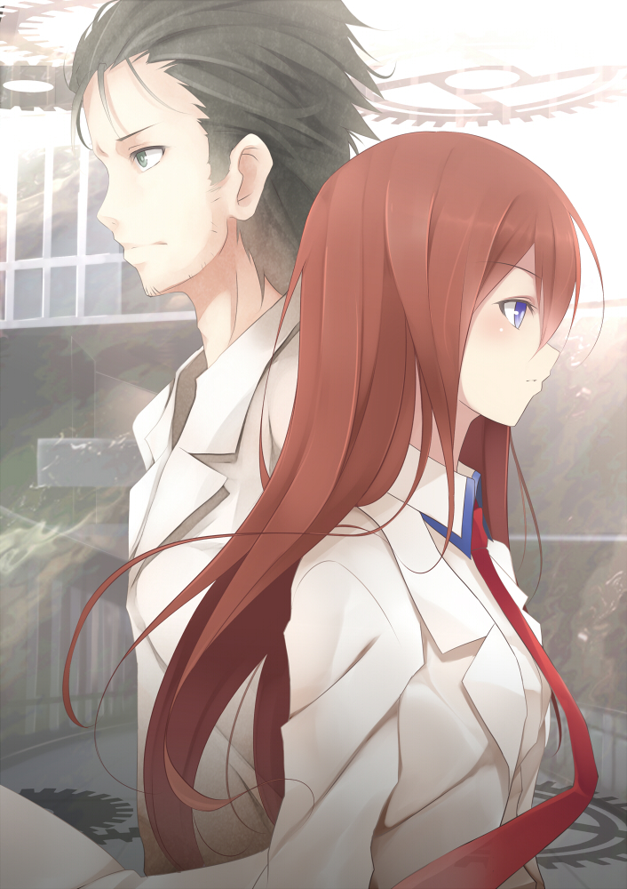 makise kurisu and okabe rintarou (steins;gate) drawn by kujou_ichiso