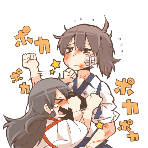 kaga and akagi (kantai collection) drawn by rebecca_(keinelove)