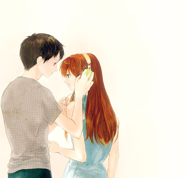 souryuu asuka langley and ikari shinji (neon genesis evangelion and 1 more) drawn by niko_(silent.whitesnow)