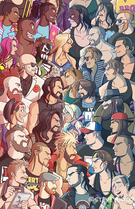 john cena, roman reigns, randy orton, kane, sheamus, and 34 more (marvel vs. capcom and 2 more) drawn by steve_yurko