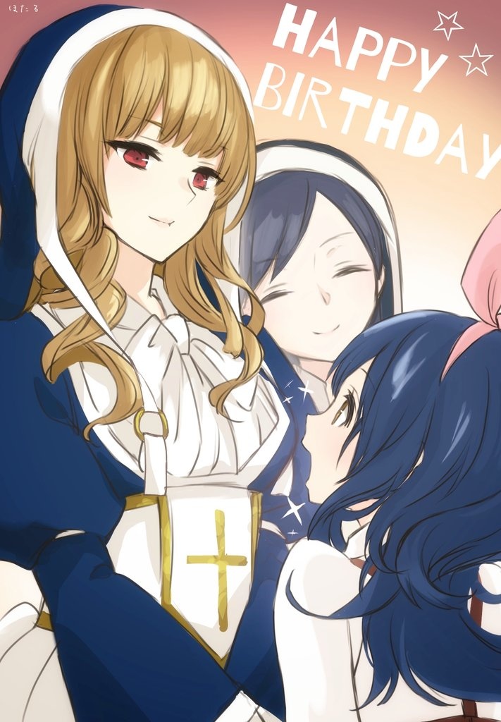 nagase marta nonoka, makabe melania sayoko, and toride suzanne reika (assault lily) drawn by hotaru_(ultraroly_poly)
