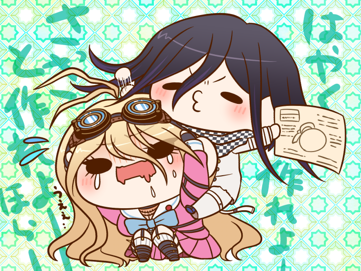 oma kokichi and iruma miu (danganronpa and 1 more) drawn by yumaru_(marumarumaru)